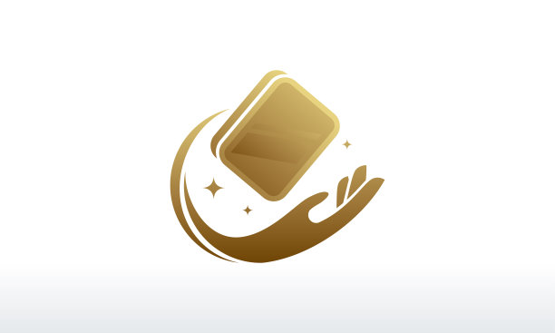 金色的石头标志设计，珠宝标志模板图标，几何钻石标志图片下载