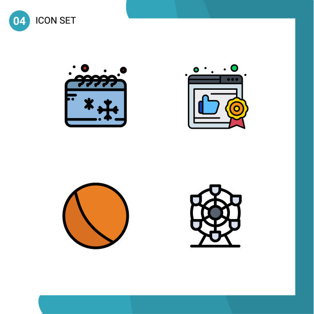 象形图设置4个简单的填充线平色图片下载