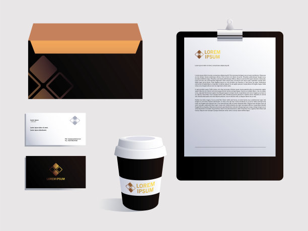 公司品牌标识模型设置在白色背景图片下载