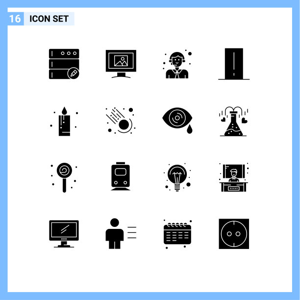设置16个现代的UI图标符号图片下载