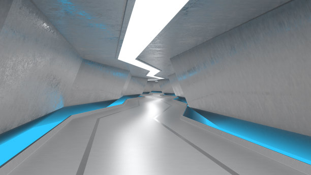 霓虹灯的未来隧道图片下载