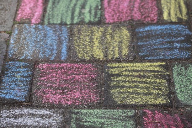 彩绘铺路石、地板、步道、德国、欧洲图片下载