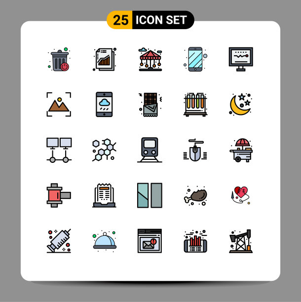 现代设置25填充线平面颜色图片下载