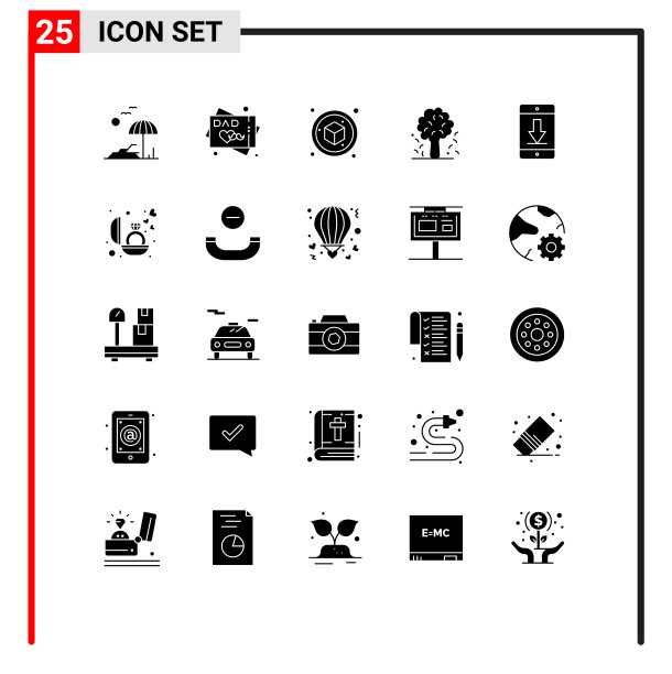 现代设置了25个立体象形文字和符号等图片下载