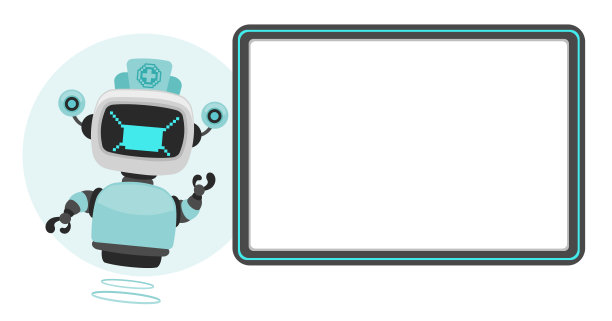 带招牌的矢量医疗机器人医生。图片下载