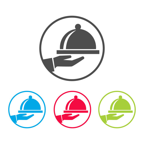 服务员手握时钟餐盘图片下载