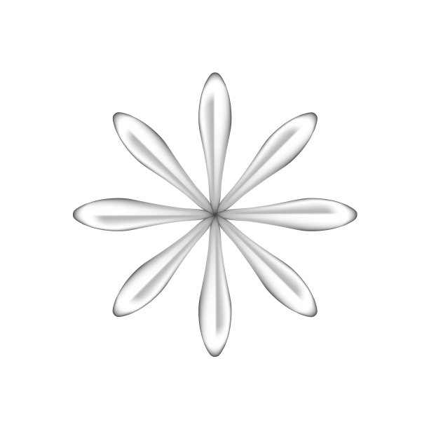 单花银华丽孤立在白色背景，豪华花瓣银简单，银花物体金属雕塑，豪华插图银花，夹艺术花豪华图片下载