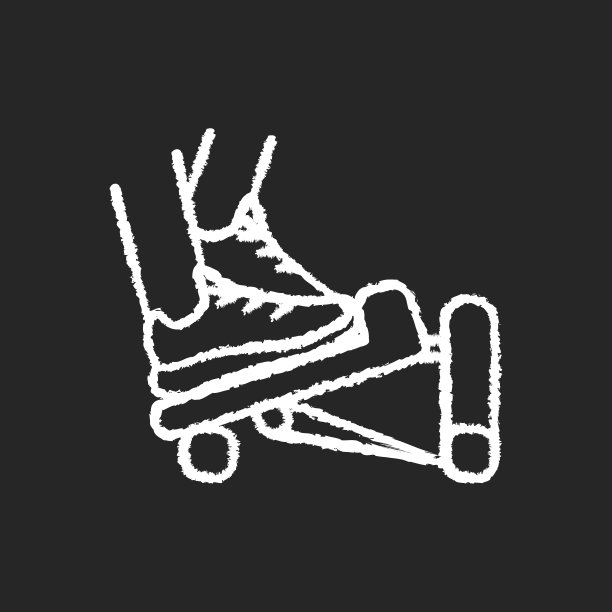 步进粉笔白色图标上的黑色背景图片下载