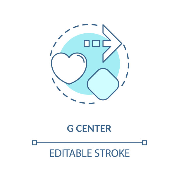 G中心绿松石概念图标图片下载