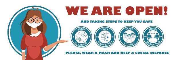 我们又开始营业了。横幅图片下载