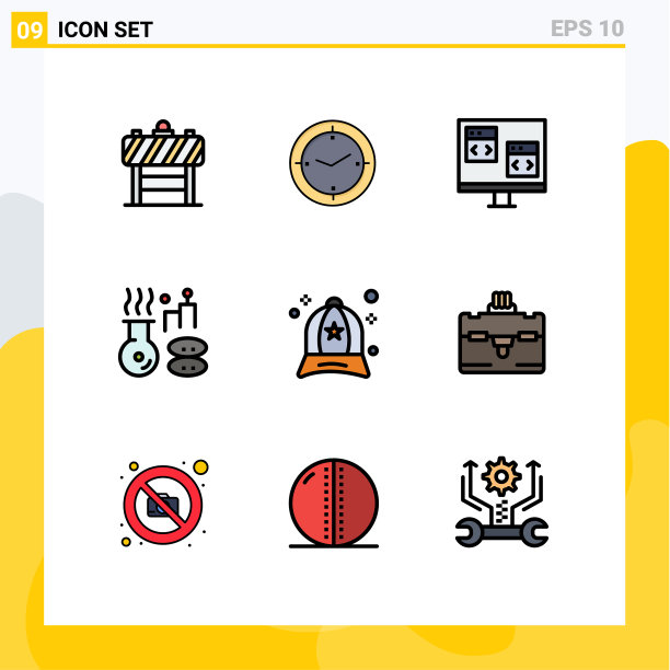 9主题填充线平色和可编辑图片下载