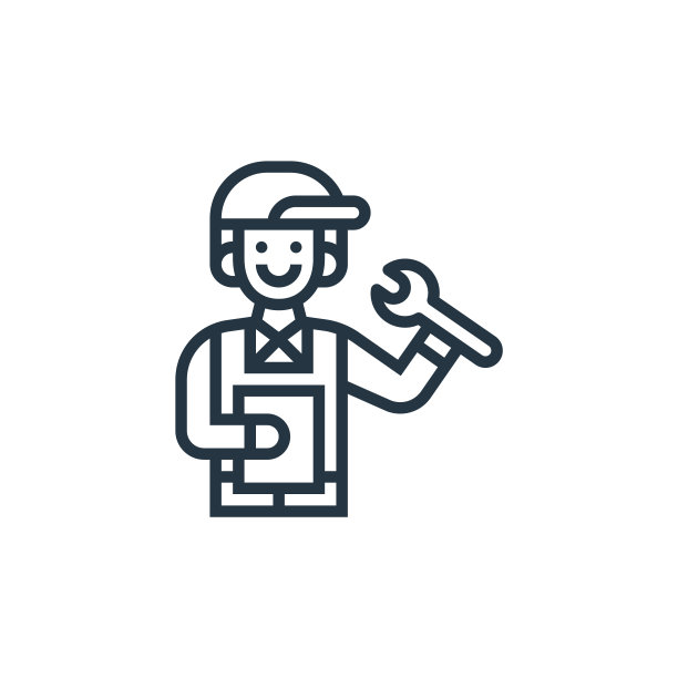 技术人员矢量图标隔离在白色背景上。轮廓，细线技术员图标网站设计和移动，应用程序开发。细线技术员轮廓图标矢量插图。图片下载