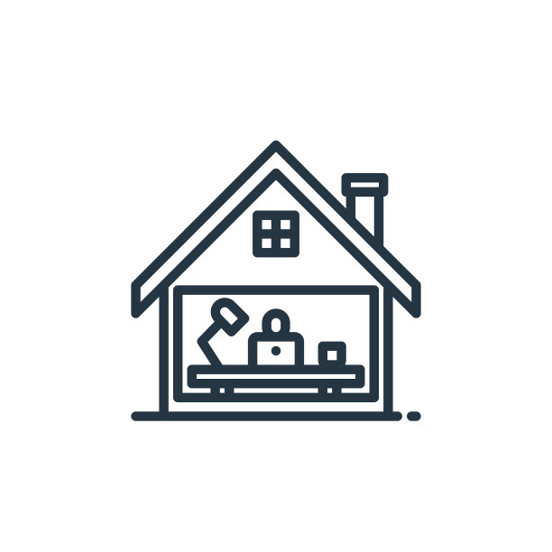 工作在家矢量图标孤立在白色背景。轮廓，在家工作的细线图标，用于网站设计和手机，应用程序开发。细线工作在家轮廓图标矢量。图片下载