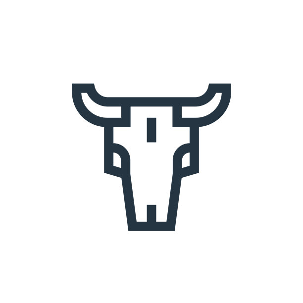 公牛头骨矢量图标孤立在白色背景。轮廓，细线牛头骨图标用于网站设计和移动，应用程序开发。细线牛头骨轮廓图标矢量插图。图片下载