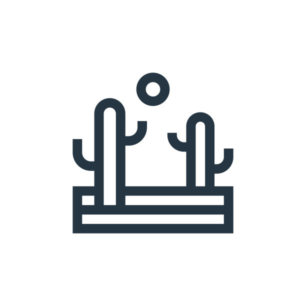 沙漠矢量图标孤立在白色背景。轮廓，细线沙漠图标用于网站设计和移动，应用程序开发。细线沙漠轮廓图标矢量插图。图片下载