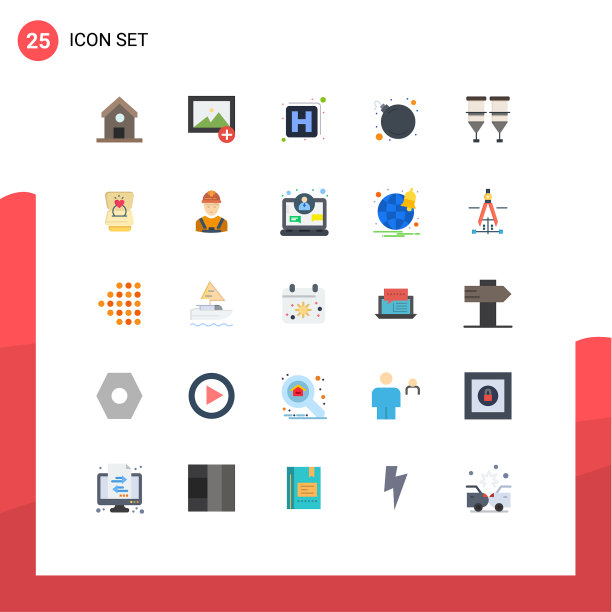 25个创意图标的现代符号和符号图片下载