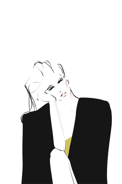 美丽年轻女子的手绘肖像图片下载