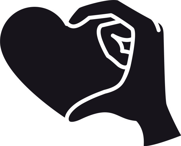 慈善和捐赠概念手与心的图标图片下载