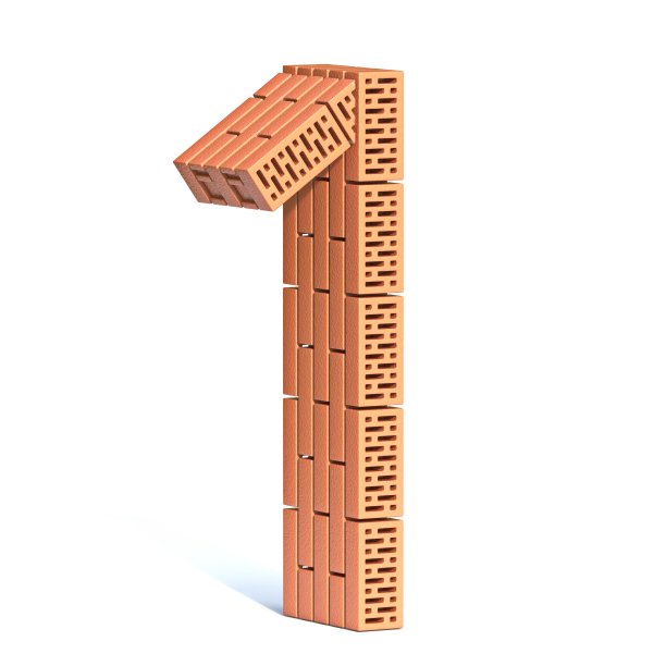 砖墙字体1号ONE 3D图片下载