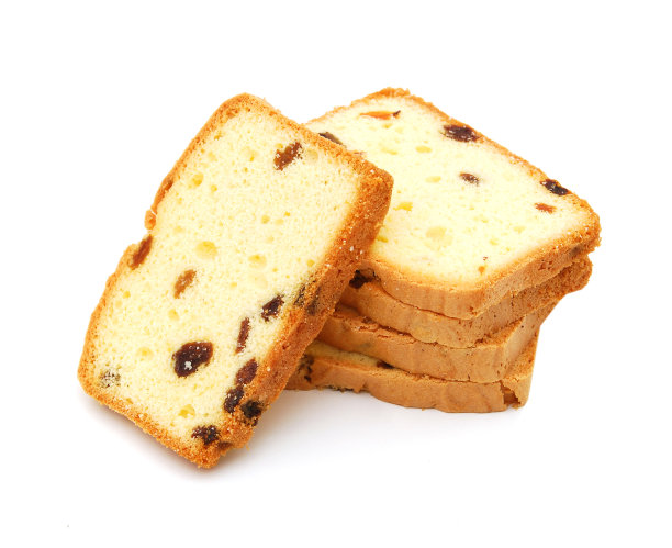 白色背景的葡萄干蛋糕图片下载