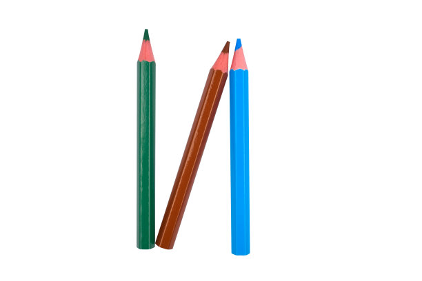 N个字母用不同颜色的木铅笔蜡笔写在白纸上图片下载