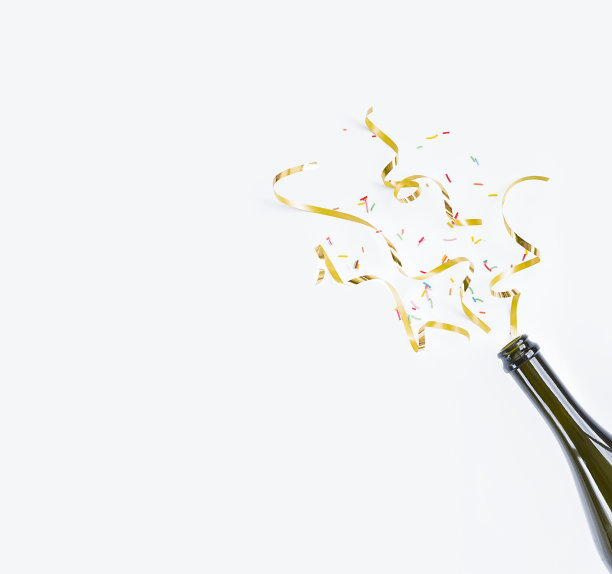 瓶子和五彩纸屑图片下载