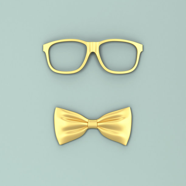 戴着领结的眼镜图片下载