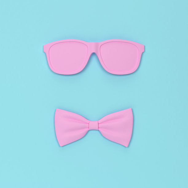 戴着领结的眼镜图片下载