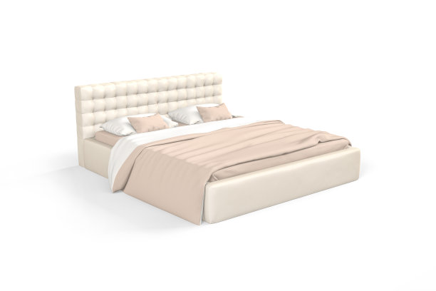 一张现代而优雅的双人床图片下载