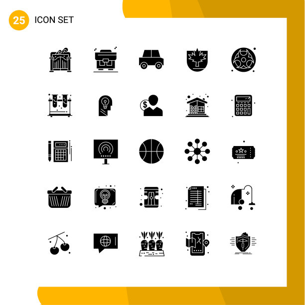 包25个创造固体符号废物危险图片下载