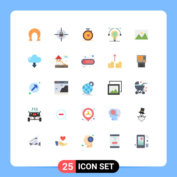 股票图标包25行符号和符号图片下载