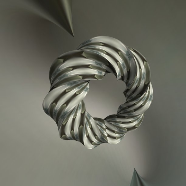 未来的图像在灰色的三维莫比乌斯圈之间的圆环点在单色背景图片下载