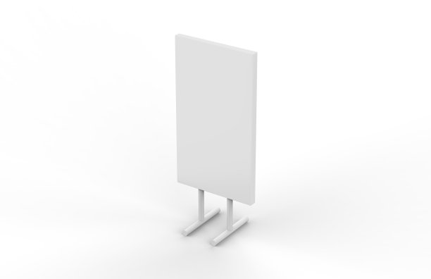 户外和室内广告站横幅，模拟在孤立的白色背景，3d插图图片下载