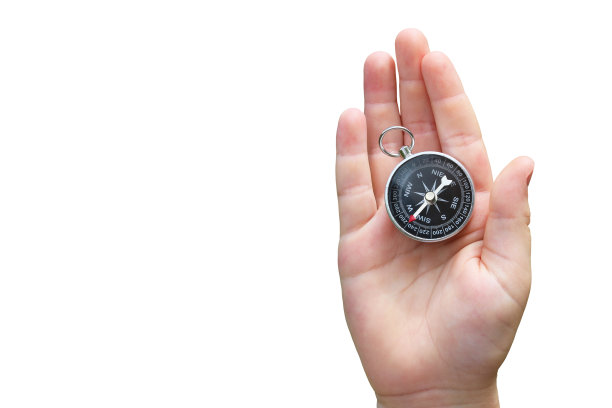 手持圆规孤立在白色背景上图片下载