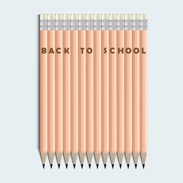 矢量插图组铅笔图纸。学与教的学校理念。图片下载