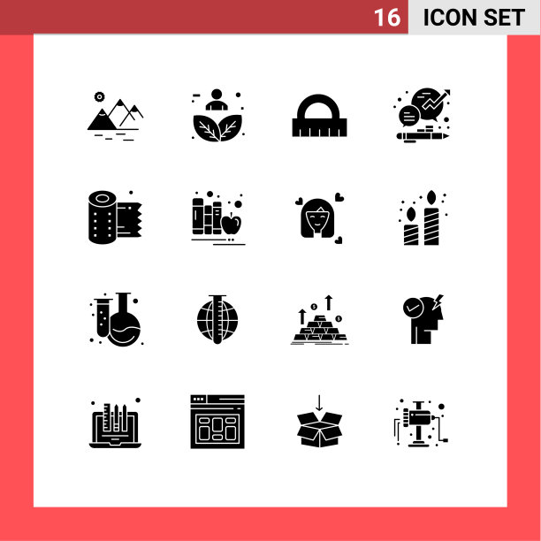 包16个创造性的固体符号清洁图片下载