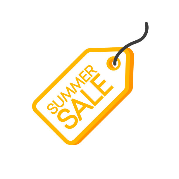 水彩旗帜。夏天的旗帜。概念设计。矢量平面设计。白色背景。销售的迹象。销售标签。矢量插图。图片下载