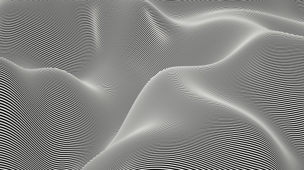 3D抽象黑白条纹布织物纹理，纺织背景图片下载