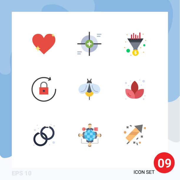 包9创意平面颜色蜂锁范围图片下载