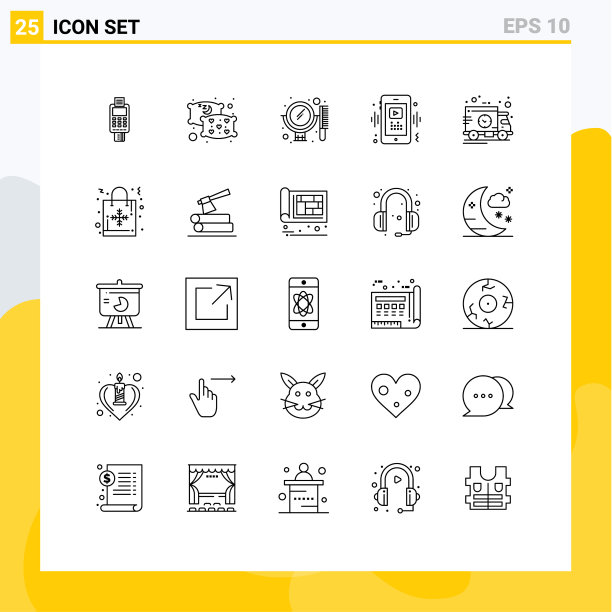 25个主题线和可编辑的符号播放器图片下载