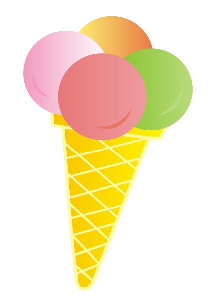 冰淇淋，彩色矢量插图图片下载