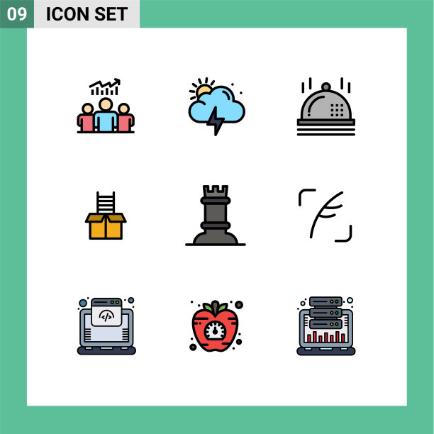 9主题填充线平色和可编辑图片下载