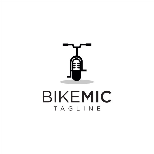 自行车麦克风标志设计股票图片下载