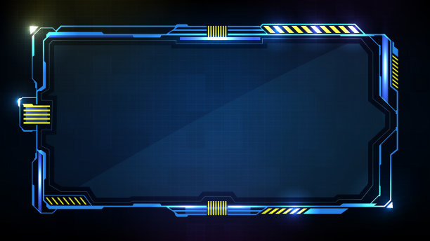 抽象未来的蓝色发光技术科幻框架hud UI背景图片下载