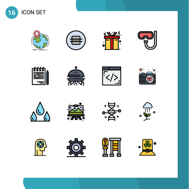 16个创意图标的现代标志和符号图片下载