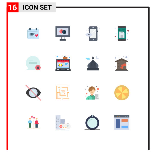 16个创意图标的现代标志和符号图片下载