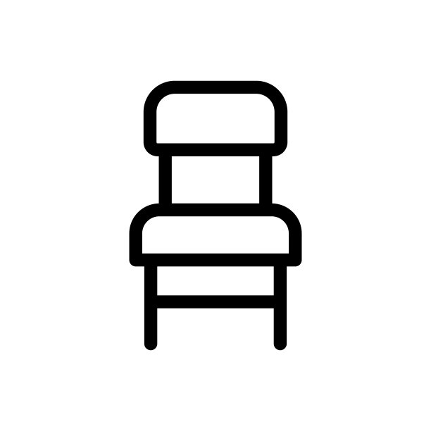 椅子(家庭和生活家具)图标轮廓向量。在白色背景上隔离图片下载