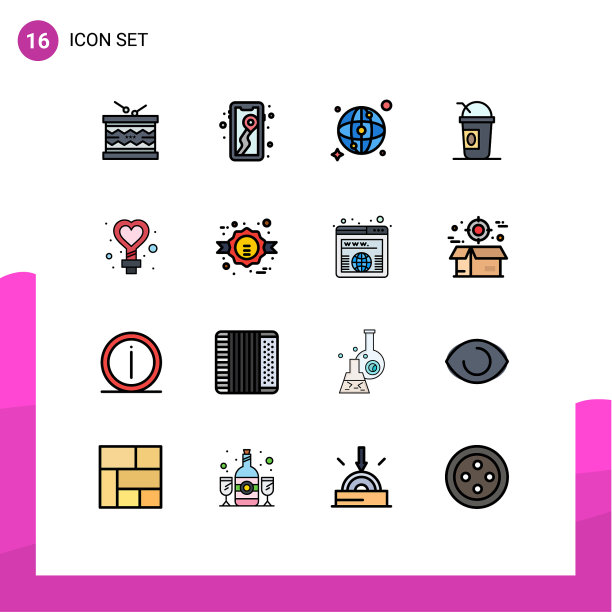 16平面颜色填充线概念的网站图片下载