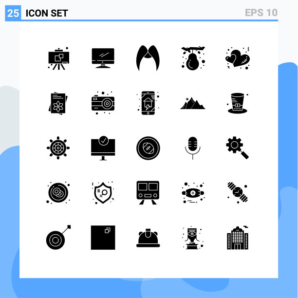 用户界面包25个基本立体字形图片下载