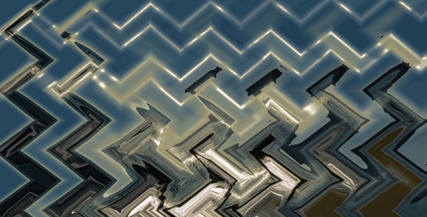 以波浪为主题的抽象之字形图案。海景照片的艺术图像处理。美丽的多色图案在蓝色，灰色，黑色调。背景图像图片下载